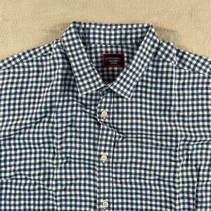 UNTUCKit Robibero Shirt Men 3XL Navy Gingham Check‎ 100% Linen Wrinkle Resistant